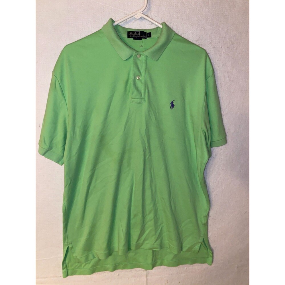 POLO RALPH LAUREN Men’s Short Sleeve Polo Shirt Size L Green Cotton